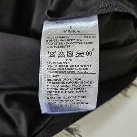 NEW Banana Republic Fringe Dot Shift Black Short Sleeve Dress Size 8 - Picture 6 of 7